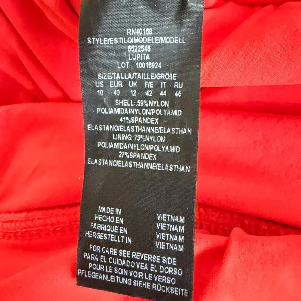 NWOT Amoressa by Miraclesuit Lupita One Piece Swimsuit Coral Red Studded 10